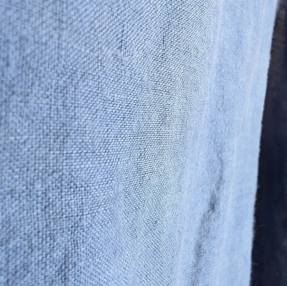 C&C California  Murky Waters Blue Tiered 100% Linen Women Medium Boho - Picture 5 of 7